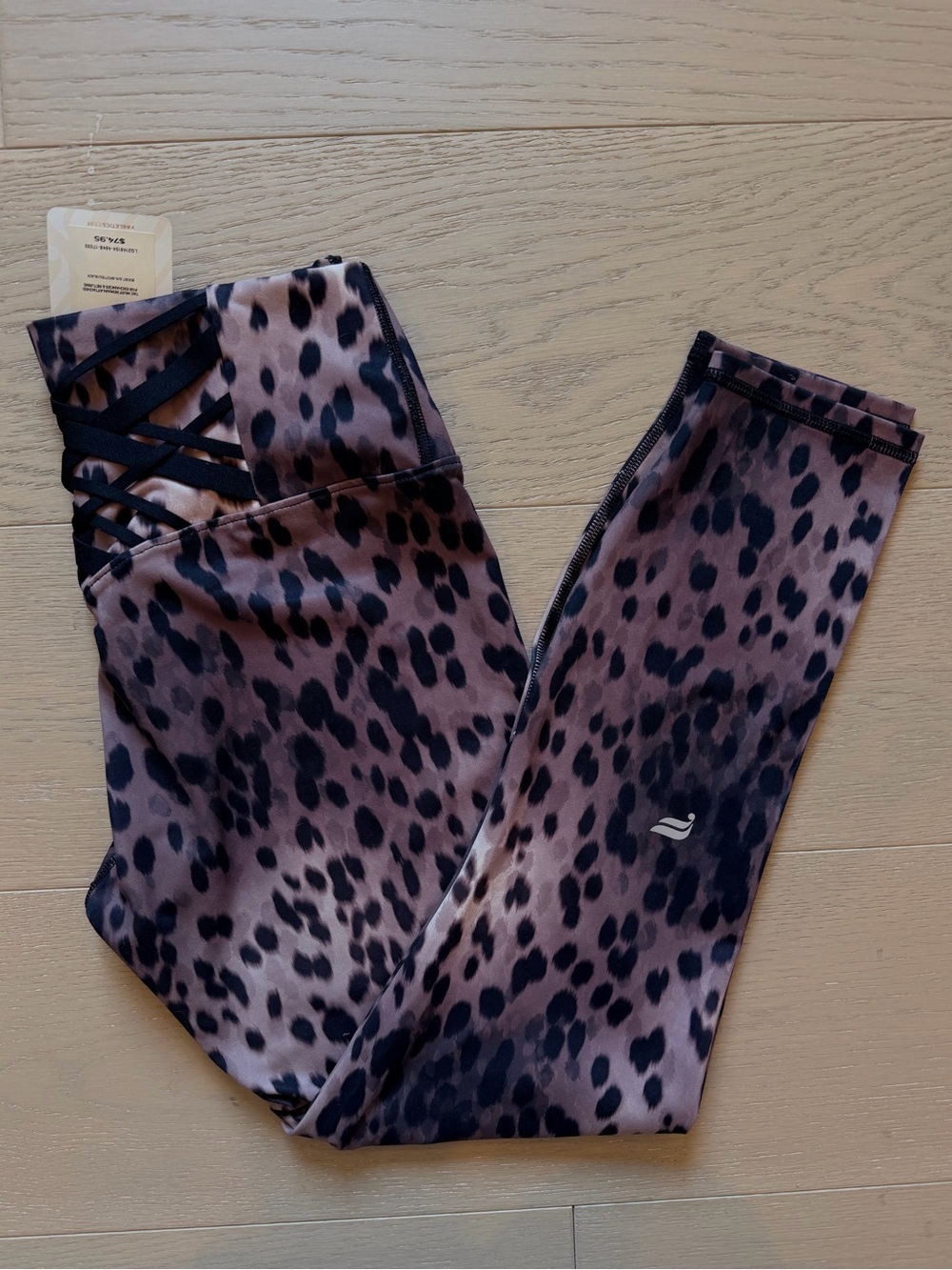 Fabletics Boost PowerHold Strappy 7/8 Leggings Spotted Size S NWT